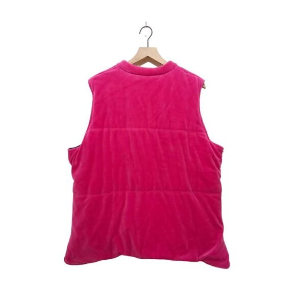 Tommy Hilfiger Vintage 90's Pink Velour Puffer Vest Sz 3x - Picture 5 of 8